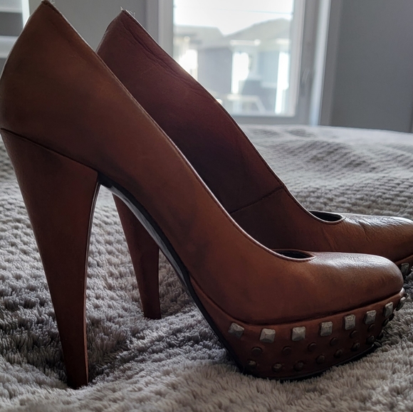 Tsakiris Mallas Leather Pumps Platform - Picture 3 of 5